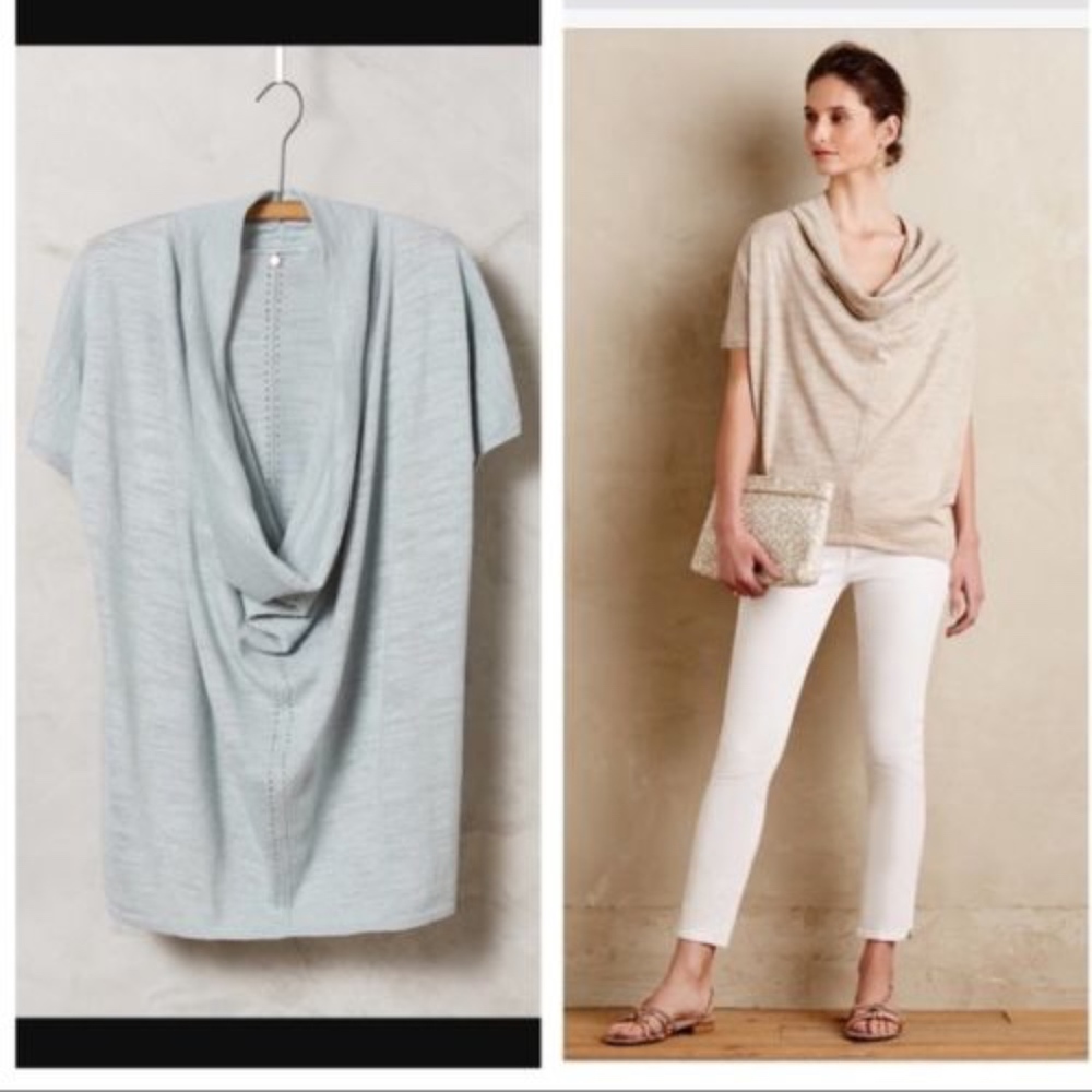 ANTHROPOLOGIE Knitted & Knotted Cowled Top